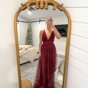 Chic Deep Red Maxi Dress